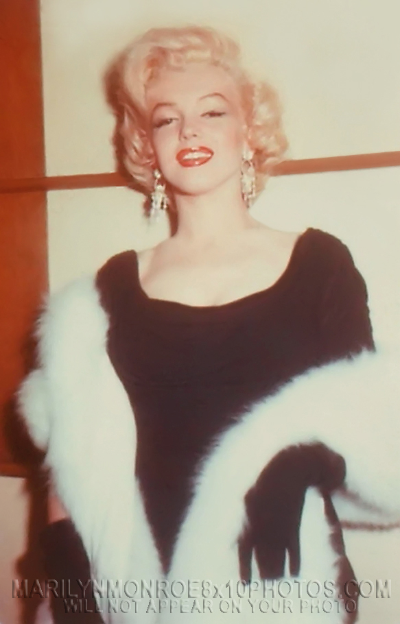 MARILYN MONROE DIAMONDS and WHITE FUR (3) RARE 8x10 PHOTOS