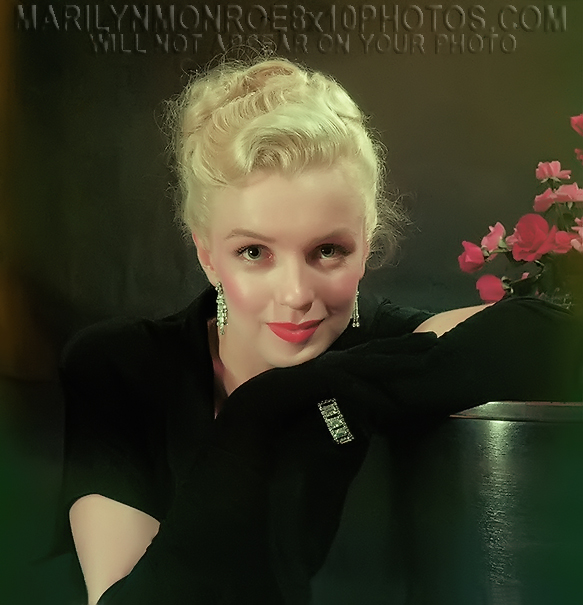 MARILYN MONROE DIAMONDS INBLACK SHOOT (2) RARE 8x10 PHOTOS 