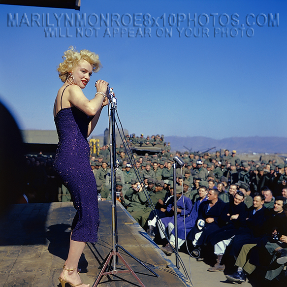 MARILYN MONROE ENTERTAINING TheTROOPS (3) RARE 8x10 PHOTOS 