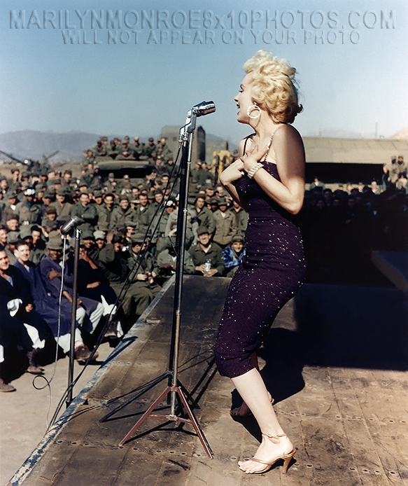 MARILYN MONROE ENTERTAINING theTROOPS (3) RARE 8x10 PHOTOS