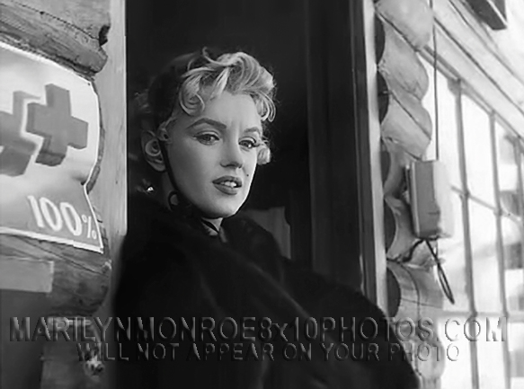 MARILYN MONROE FIRSTAID CABIN in FUR (3) RARE 8x10 PHOTOS 
