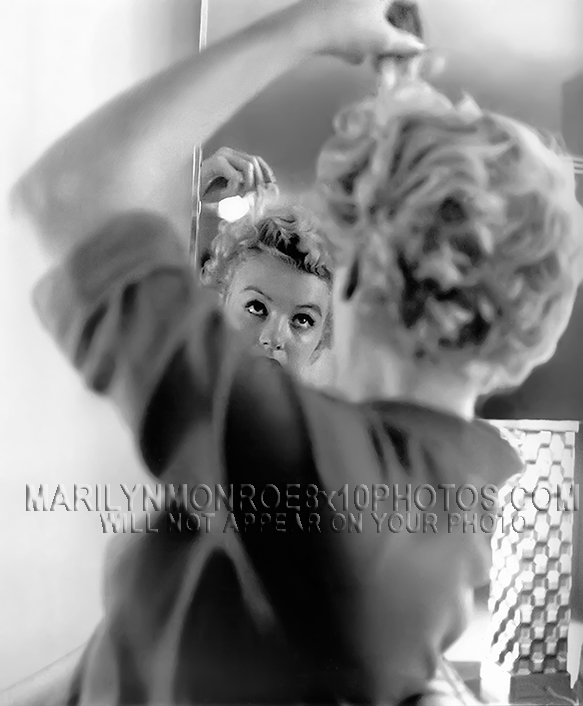 MARILYN MONROE HAIR FIX IN MIRROR (3) RARE 8x10 PHOTOS 