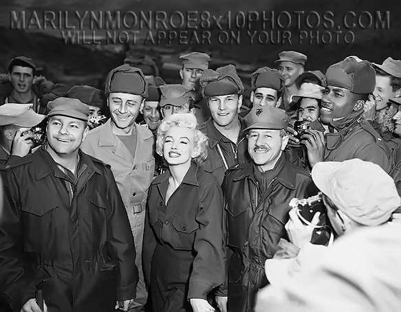 MARILYN MONROE IN BETWEEN TROOPS(1) RARE 8x10 PHOTO