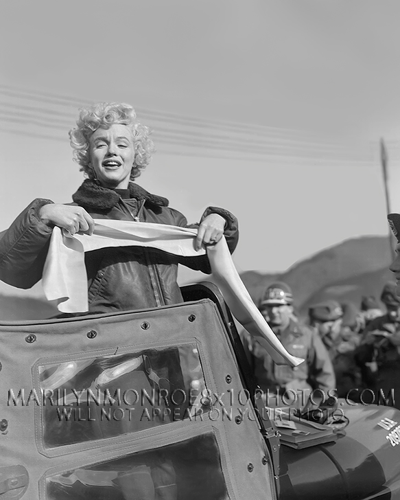 MARILYN MONROE In Jeep in KOREA (1) RARE 8x10 PHOTO