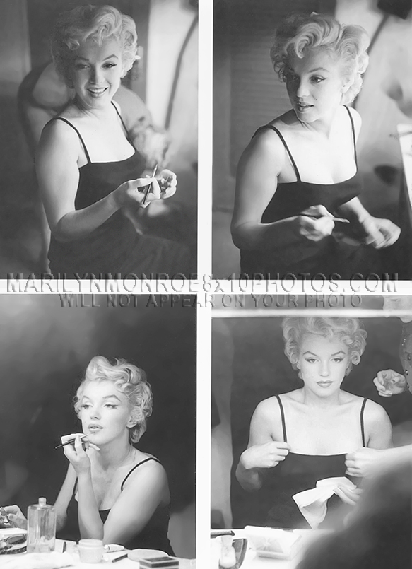 MARILYN MONROE inPRESHOW MAKEUP CHAIR (3) RARE 8x10 PHOTOS