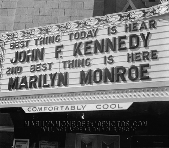 MARILYN MONROE JFK HONORS MARQUEE (1) RARE 8x10 PHOTO