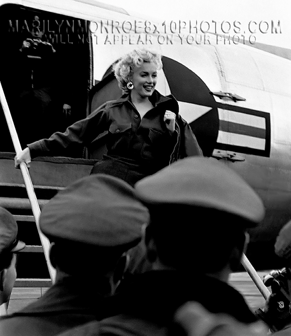 MARILYN MONROE KOREA PLANE GREETING (3) RARE 8x10 PHOTOS