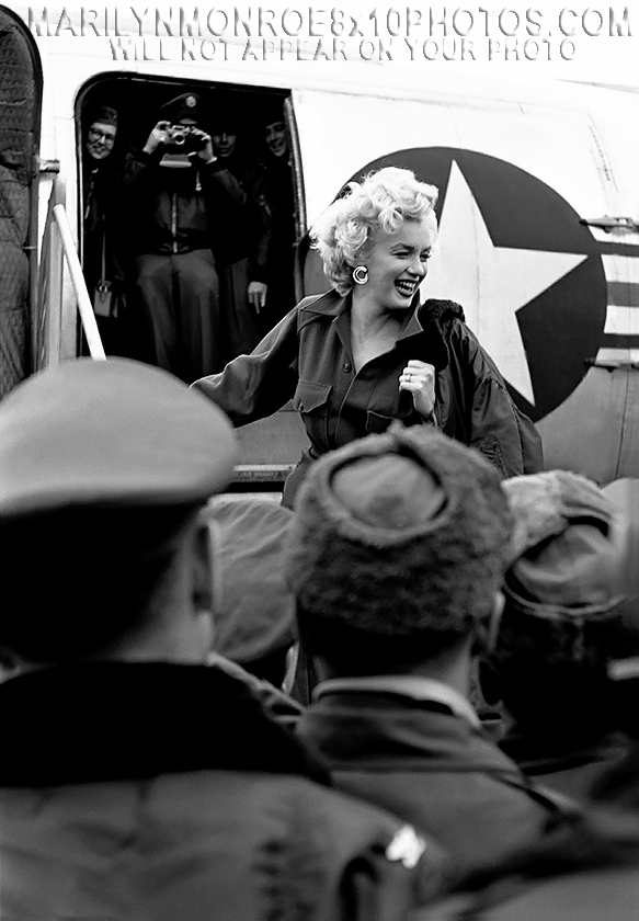 MARILYN MONROE KOREA PLANE GREETING (3) RARE 8x10 PHOTOS