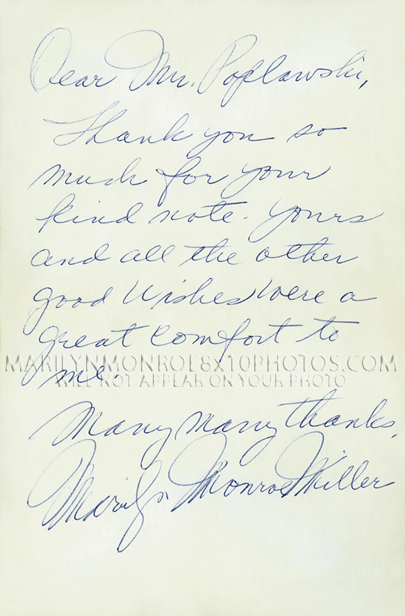 MARILYN MONROE LETTER FROM MARILYN (2) RARE 8x10 PHOTOS 