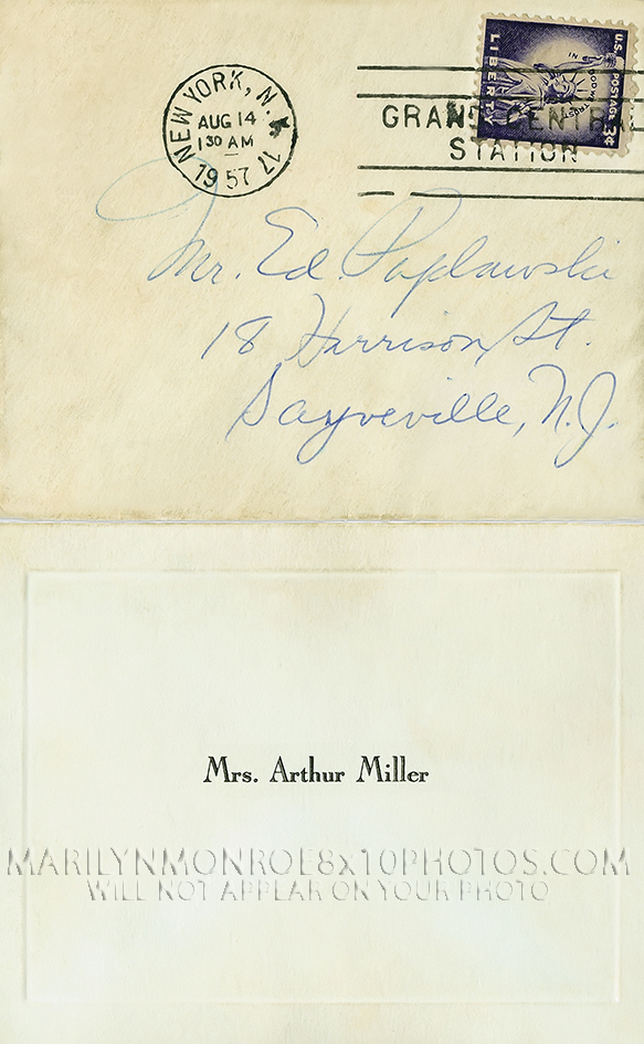 MARILYN MONROE LETTER FROM MARILYN (2) RARE 8x10 PHOTOS