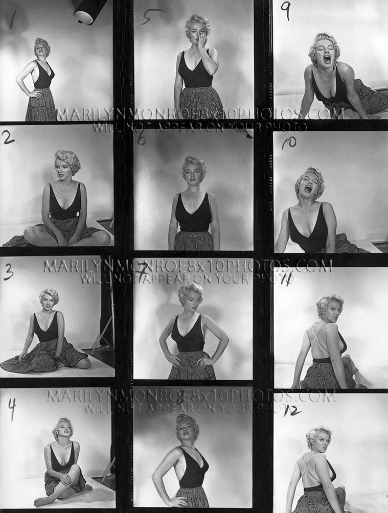 MARILYN MONROE LOSTSHOOT CONTACTSHEET (1) RARE 8x10 PHOTO