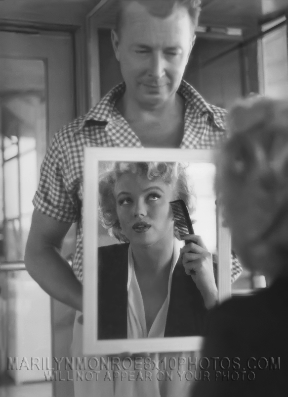 MARILYN MONROE MAKEUP HELPER (3) RARE 8x10 PHOTOS 