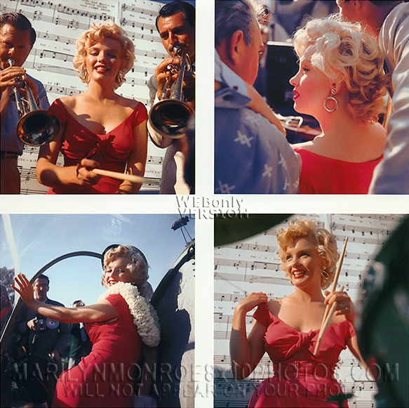 MARILYN MONROE MM on the DRUMS (3) RARE 8x10 PHOTOS
