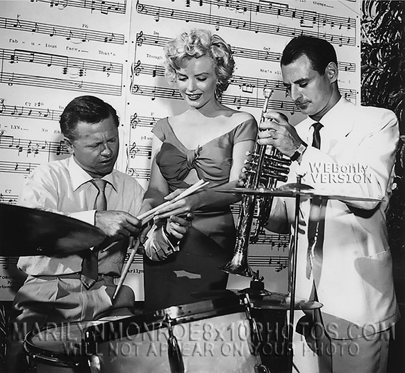 MARILYN MONROE MM on the DRUMS (3) RARE 8x10 PHOTOS