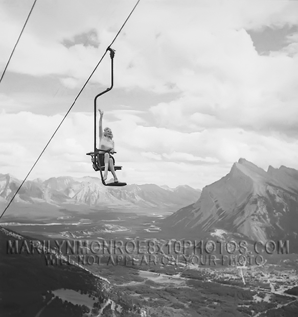 MARILYN MONROE MOUNTAIN SKI LIFT (1) RARE 8x10 PHOTO