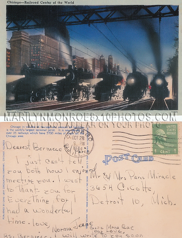 MARILYN MONROE NORMA JEANE POST CARD (1) RARE 8x10 PHOTO