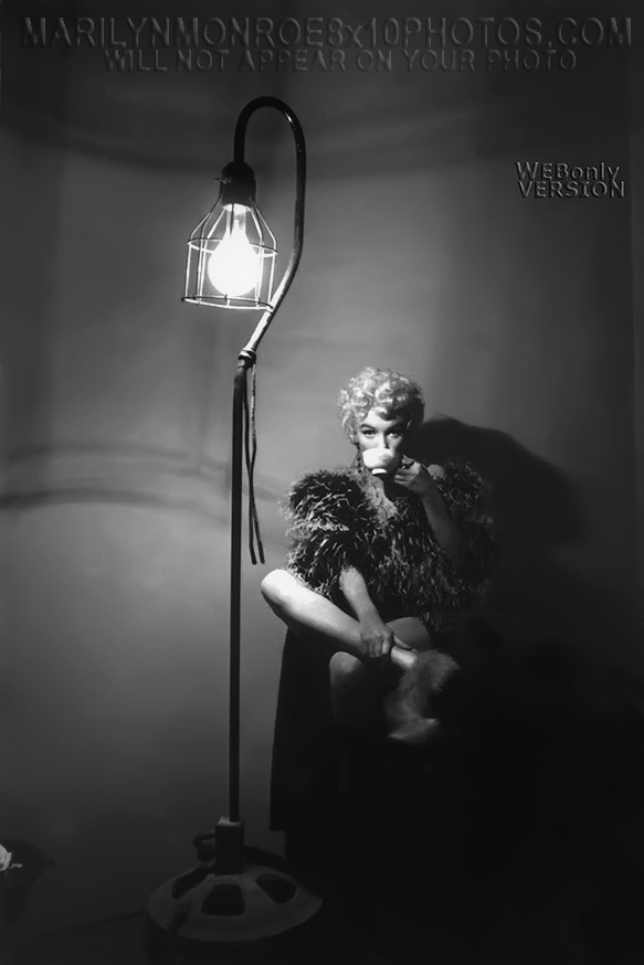 MARILYN MONROE OFFSET in FEATHERS (2) RARE 8x10 PHOTOS