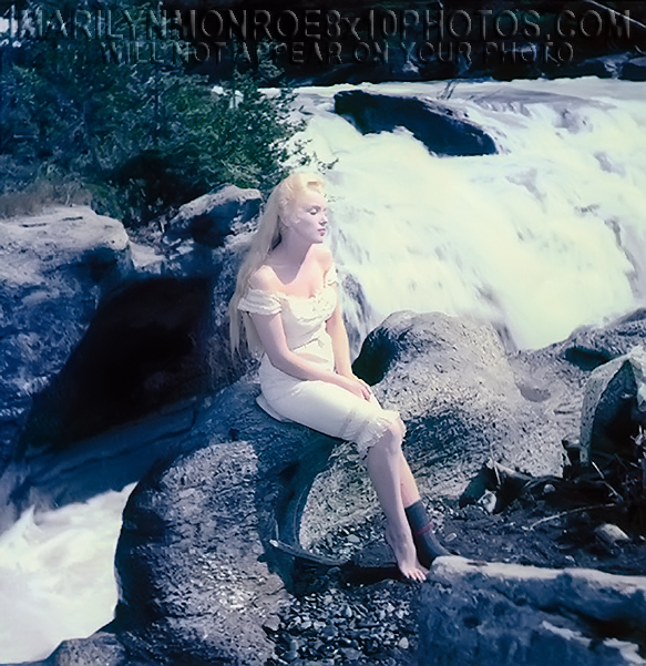 MARILYN MONROE ON A ROCK AT NIAGARA (2) RARE 8x10 PHOTOS 