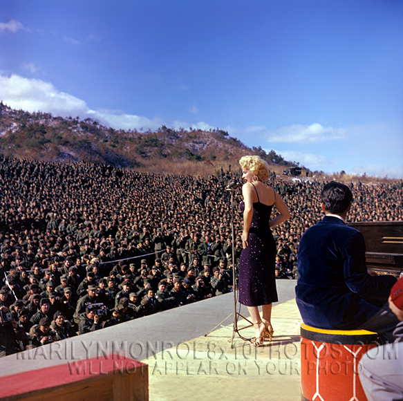 MARILYN MONROE On Stage in KOREA (2) RARE 8x10 PHOTOS