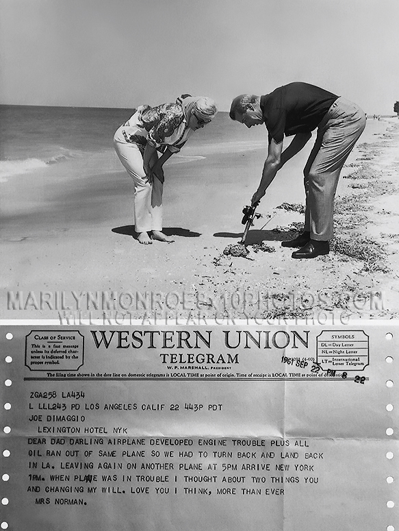 MARILYN MONROE ON THE BEACH with JOE (1) RARE 8x10 PHOTO