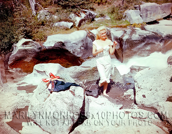 MARILYN MONROE ON THE ROCK at NIAGARA (1) RARE 8x10 PHOTO