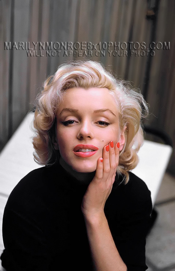 MARILYN MONROE ORANGE LIPSTICK SHOOT (2) RARE 8x10 PHOTOS 