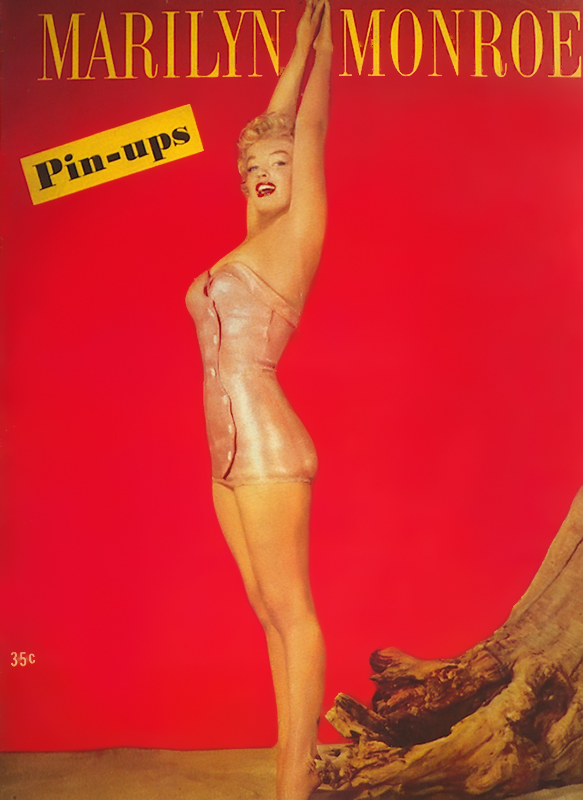MARILYN MONROE PINUP MAG COVERS (2) RARE 8x10 PHOTOS