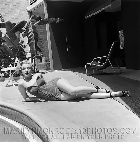 MARILYN MONROE POOLDECK BEAUTY (1) RARE 8x10 PHOTO