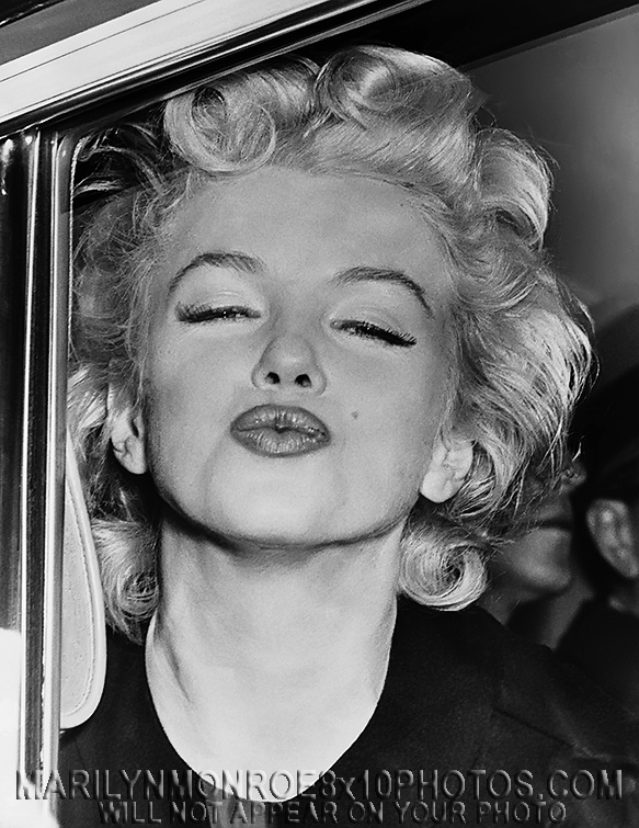 MARILYN MONROE PUCKER UP (3) RARE 8x10 PHOTOS