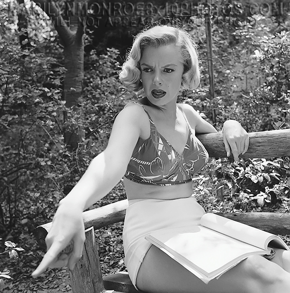 MARILYN MONROE READINGSCRIPT IN WOODS (3) RARE 8x10 PHOTOS 