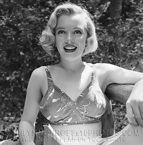 MARILYN MONROE READINGSCRIPT IN WOODS (3) RARE 8x10 PHOTOS
