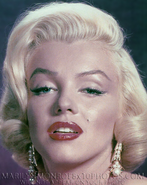MARILYN MONROE RED LIPS WHITE FUR (2) RARE 8x10 PHOTOS 