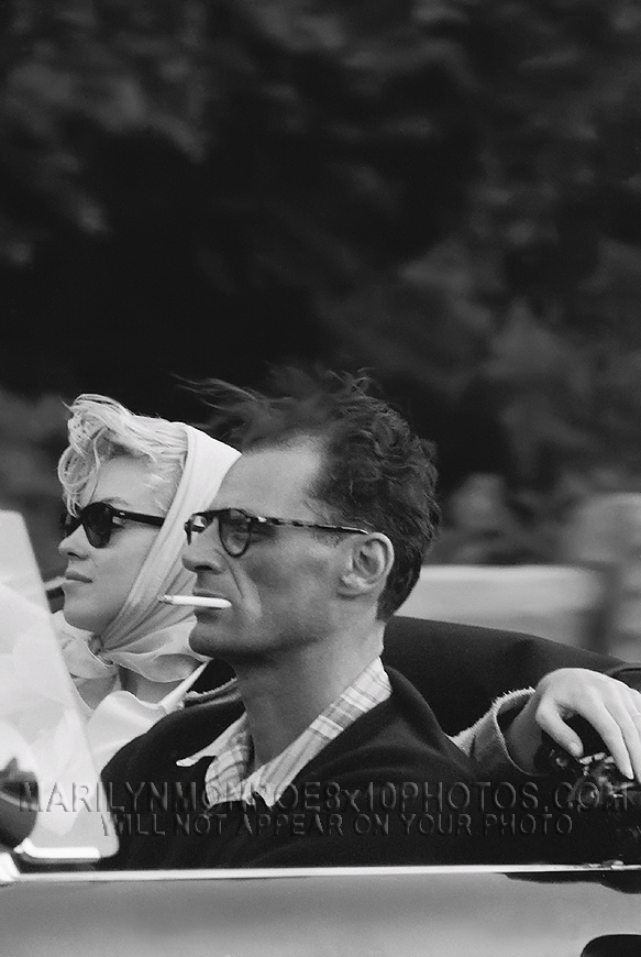 MARILYN MONROE RIDING with ARTHUR (2) RARE 8x10 PHOTOS