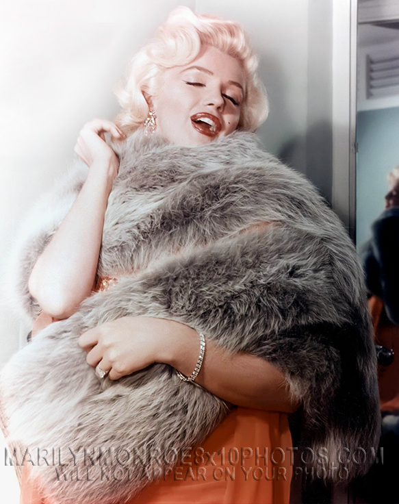 MARILYN MONROE SEXIEST ORANGEnFUR (1) RARE 8x10 PHOTO