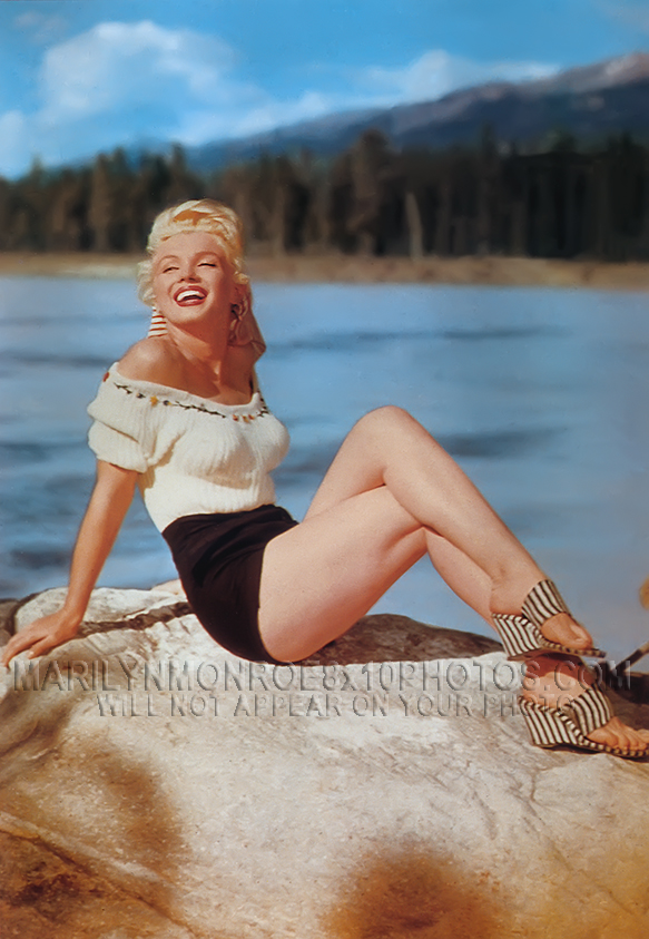 MARILYN MONROE SEXY LEGS ON A ROCK(1) RARE 8x10 PHOTO