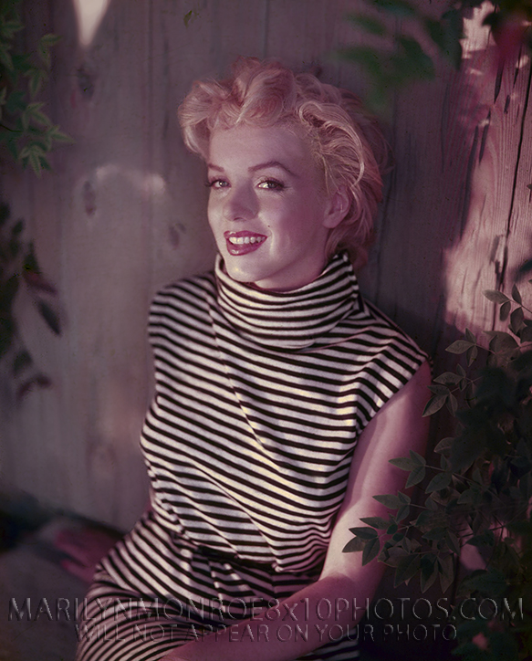 MARILYN MONROE SEXY STRIPEDSHIRTSHOOT (2) RARE 8x10 PHOTOS 