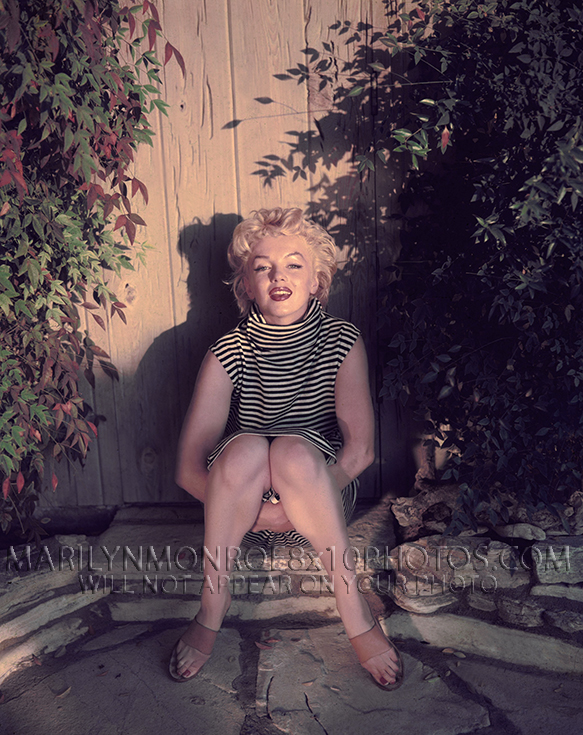 MARILYN MONROE SEXY STRIPEDSHIRTSHOOT (2) RARE 8x10 PHOTOS