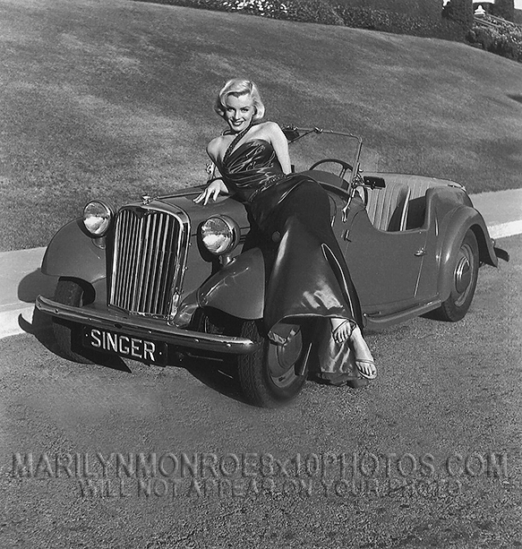 MARILYN MONROE SILK DRESSandCLASSICAR (3) RARE 8x10 PHOTOS 