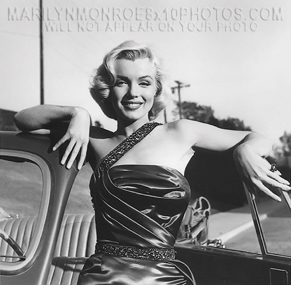 MARILYN MONROE SILK DRESSandCLASSICAR (3) RARE 8x10 PHOTOS