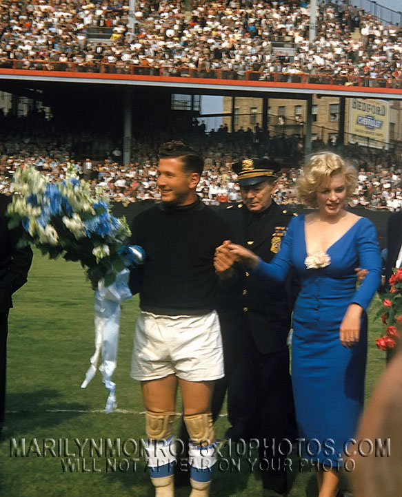 MARILYN MONROE SOCCERmatch FIRSTKICK (3) RARE 8x10 PHOTOS