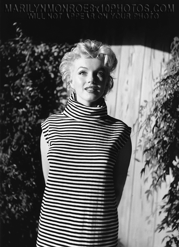 MARILYN MONROE STRIPED DRESS BEAUTY (3) RARE 8x10 PHOTOS