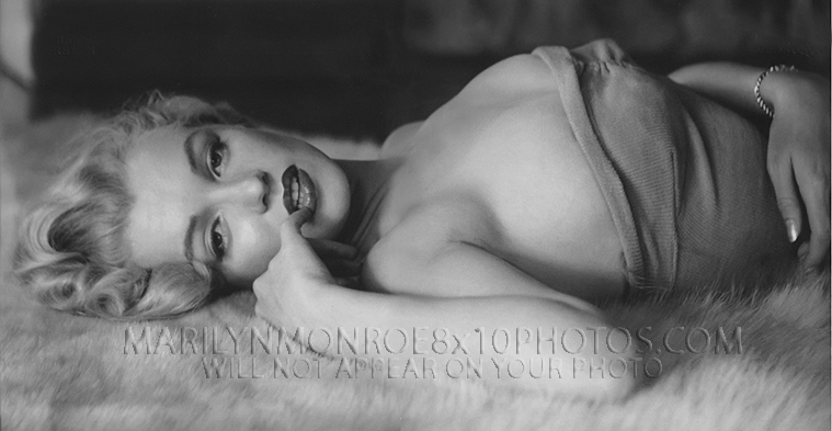 MARILYN MONROE TOPLESS ON a BEAR RUG (1) RARE 8x10 PHOTO