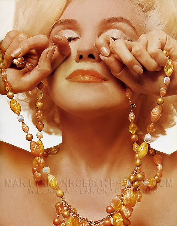 MARILYN MONROE TOPLESS with BEADS (1) RARE 8x10 PHOTO