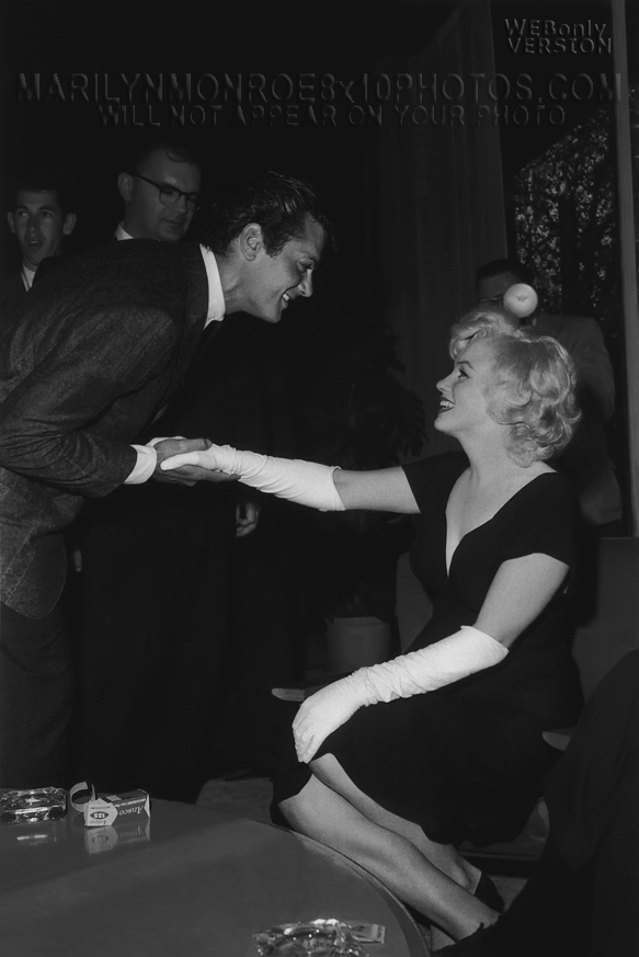 MARILYN MONROE WHITE GLOVES with TONY (3) RARE 8x10 PHOTOS