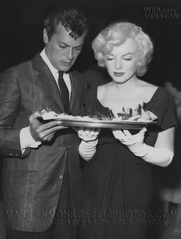 MARILYN MONROE WHITE GLOVES with TONY (3) RARE 8x10 PHOTOS