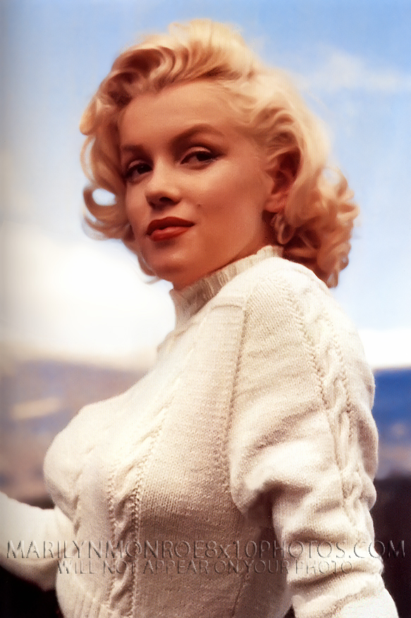 MARILYN MONROE WHITE SWEATERED BEAUTY (1) RARE 8x10 PHOTO