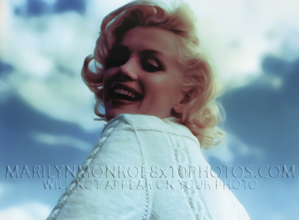 MARILYN MONROE WHITE SWEATERED BEAUTY (2) RARE 8x10 PHOTOS 