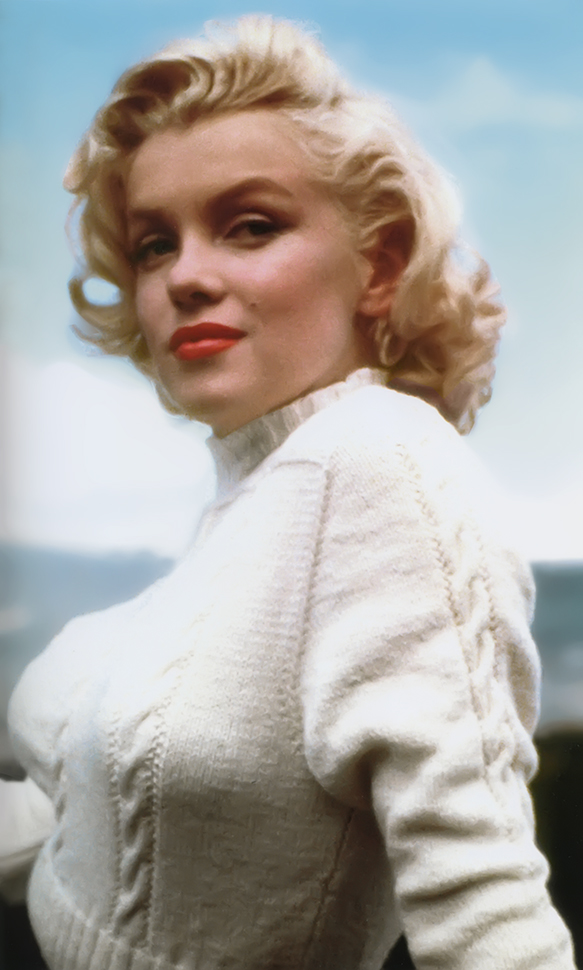 MARILYN MONROE WHITE SWEATERED BEAUTY (2) RARE 8x10 PHOTOS