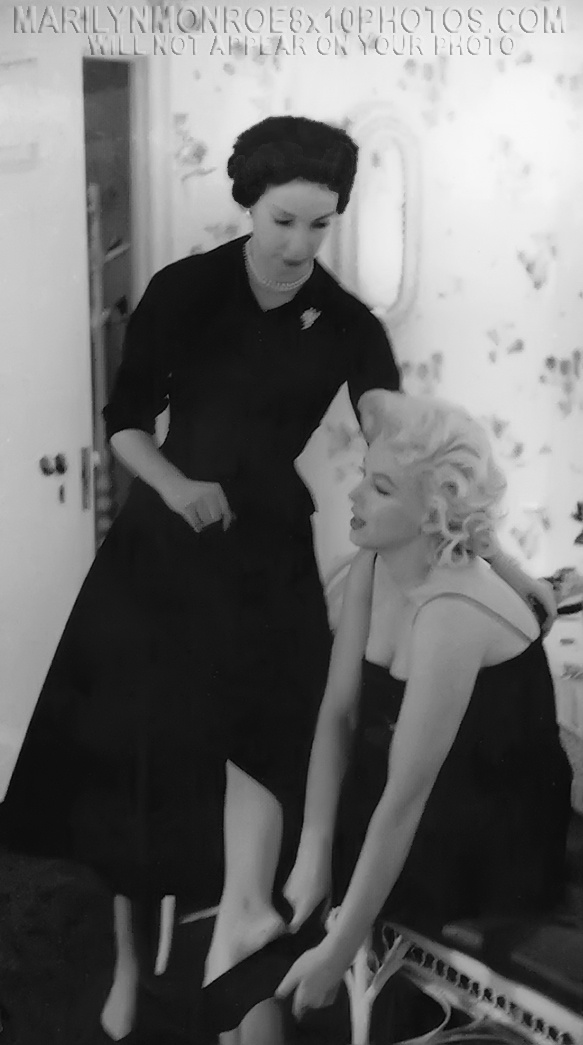 MARILYN MONROE with DRESS ASSISTANT (2) RARE 8x10 PHOTOS 