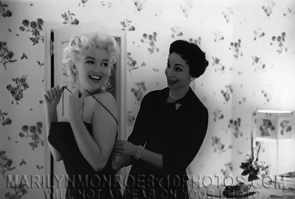 MARILYN MONROE with DRESS ASSISTANT (2) RARE 8x10 PHOTOS